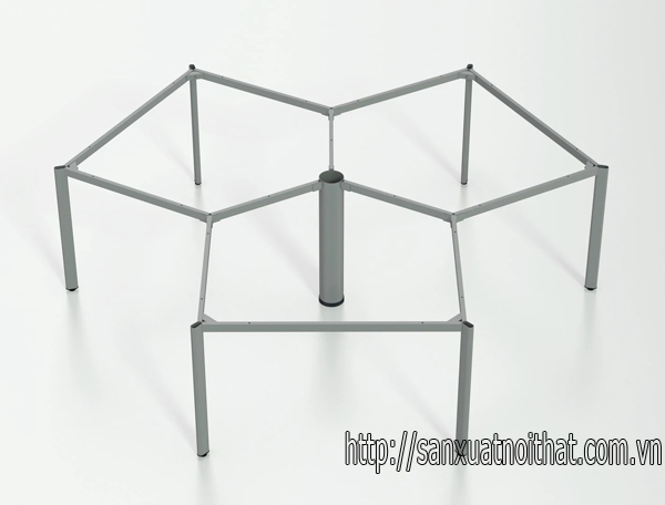 Khung bàn sắt lắp ráp chân Oval