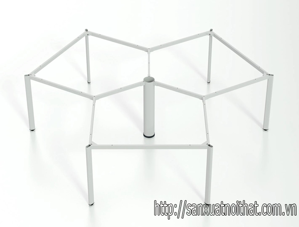 Khung bàn sắt lắp ráp chân Oval