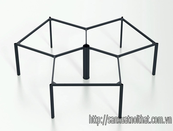 Khung bàn sắt lắp ráp chân Oval
