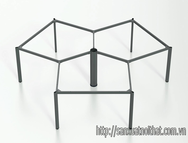 Khung bàn sắt lắp ráp chân Oval