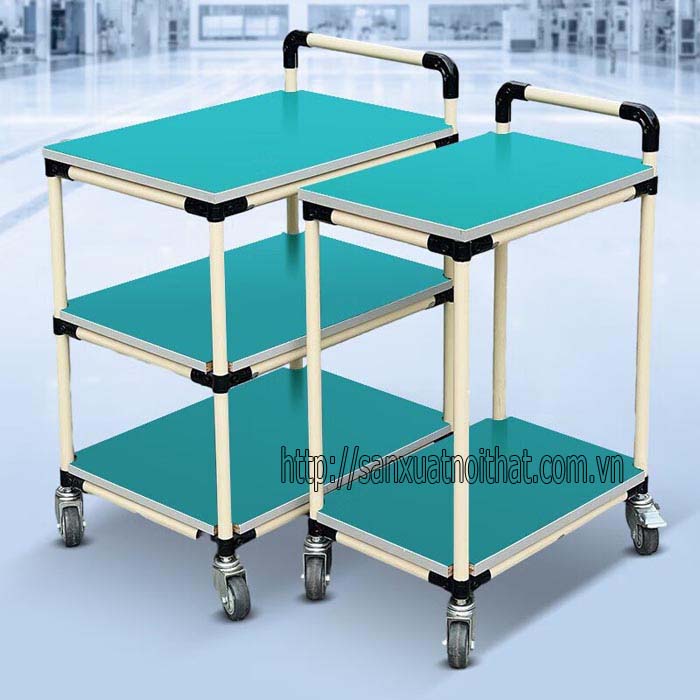 Bàn thao tác công nhân bằng khung thép ống nhựa Bàn thao tác công nhân bằng khung thép ống nhựa