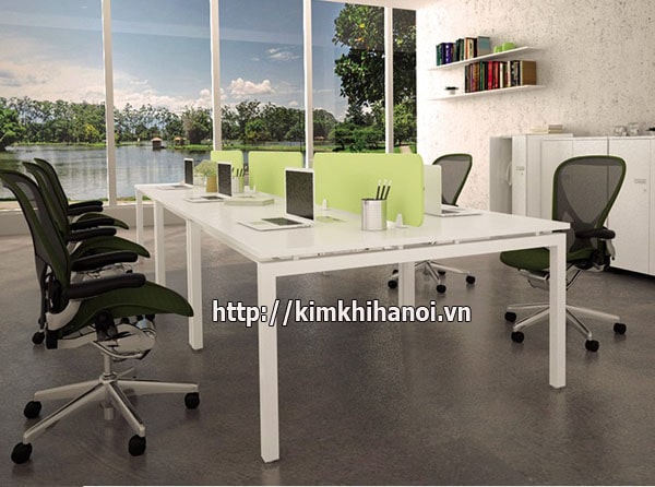 Vách ngăn bàn làm việc bằng kính VNK2